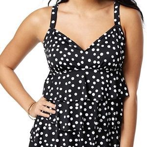 Swim Solutions Women's Printed Tiered Tankini Top